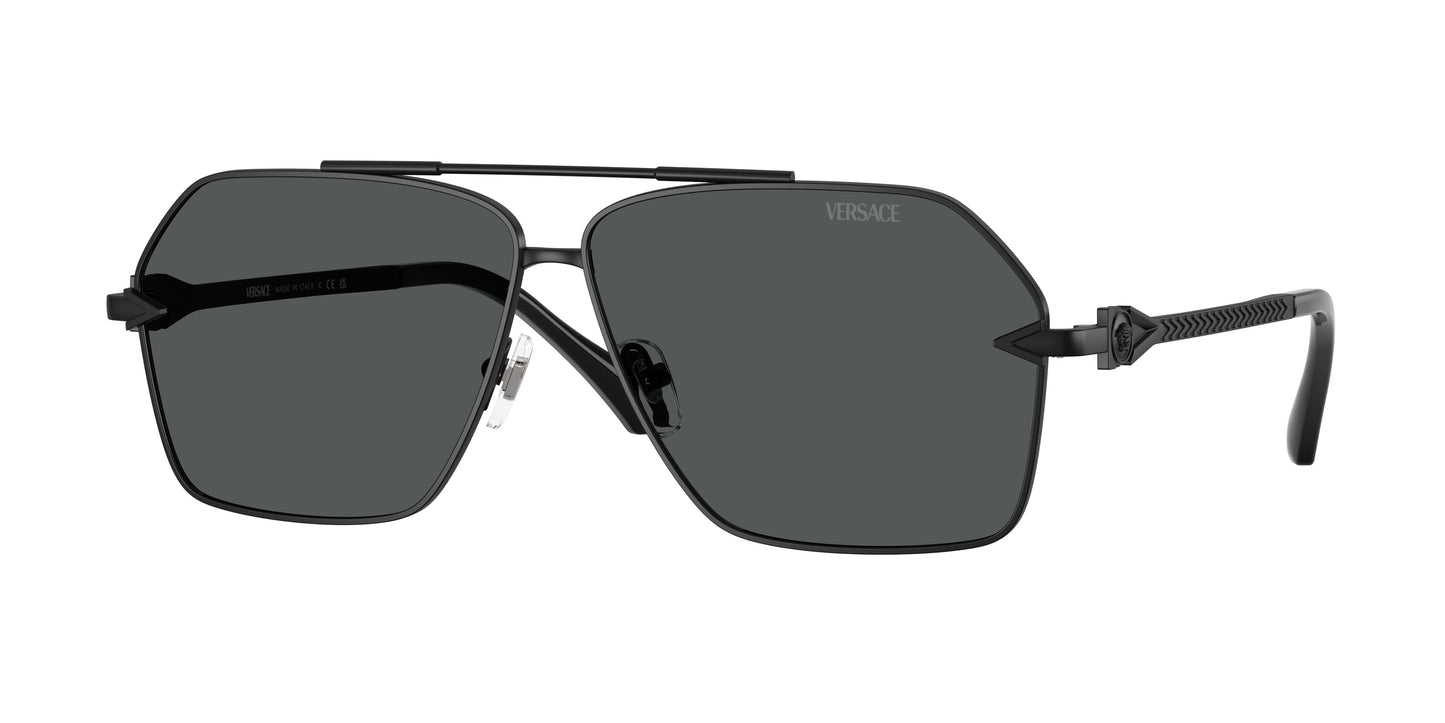 Versace VE2284 Square Sunglasses 143687-Matte Black 63-140-10 - Color Map Black