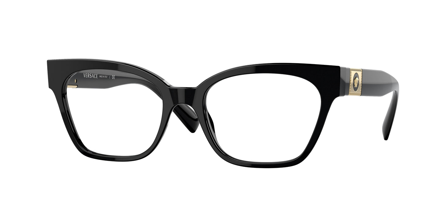 Versace VE3294 Cat Eye Eyeglasses GB1-Black 53-140-18 - Color Map Black
