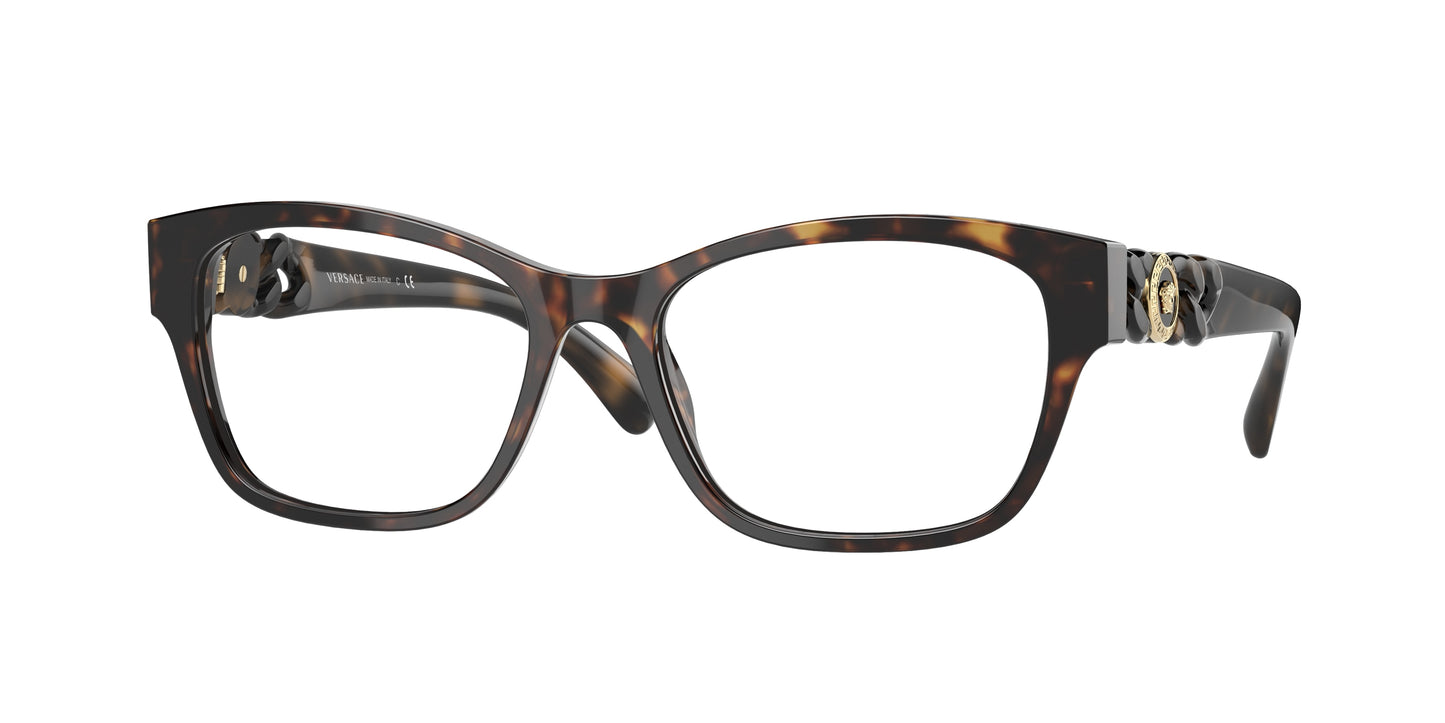 Versace VE3306 Phantos Eyeglasses 108-Havana 54-140-17 - Color Map Tortoise