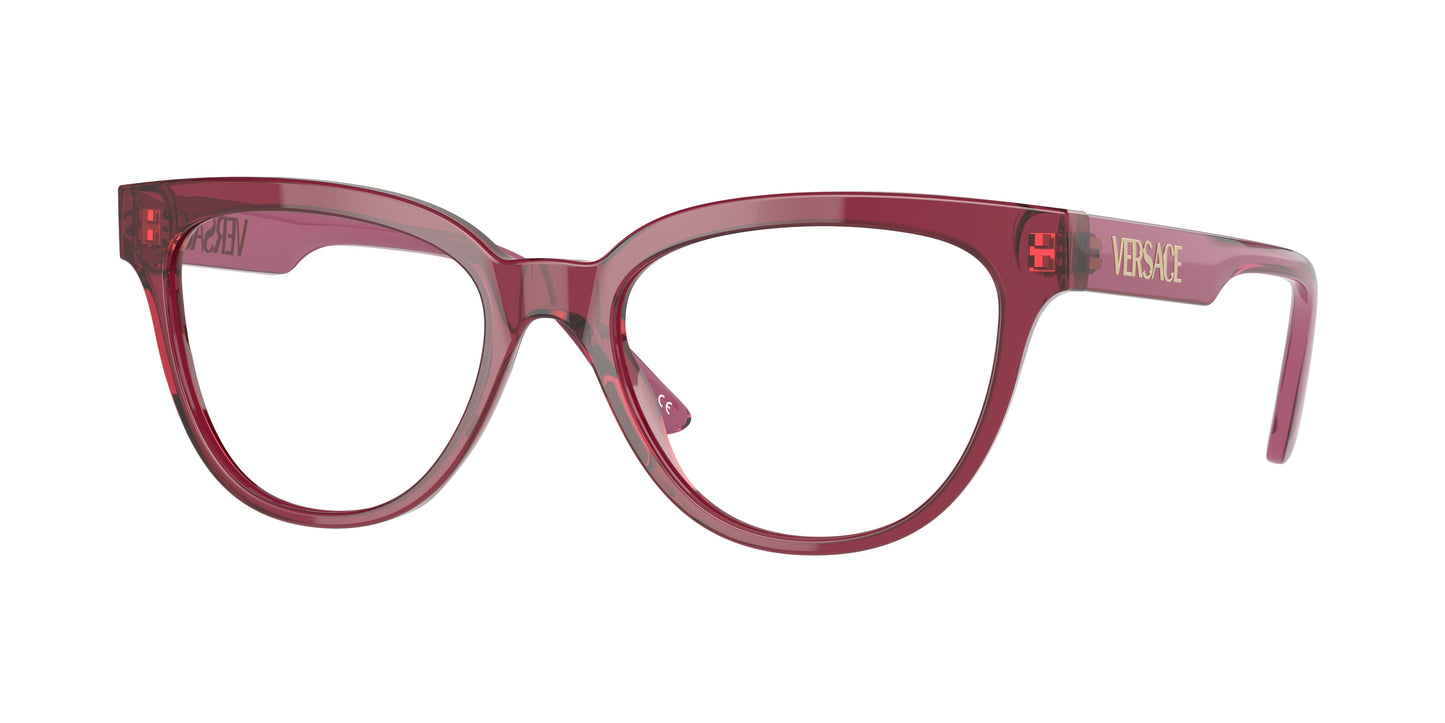 Versace VE3315 Cat Eye Eyeglasses 5357-Transparent Red 54-145-18 - Color Map Red