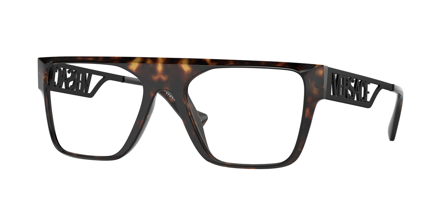 Versace VE3326U Rectangle Eyeglasses 108-Havana 55-145-19 - Color Map Tortoise