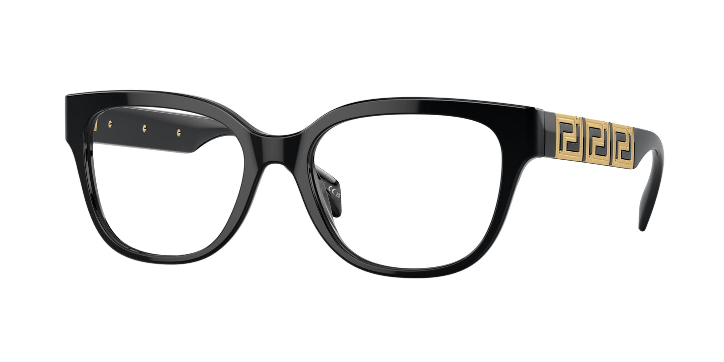 Versace VE3338 Pillow Eyeglasses GB1-Black 54-140-18 - Color Map Black