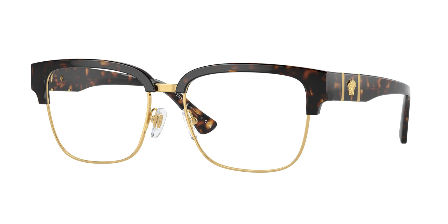 Versace VE3348 Square Eyeglasses 108-Havana 55-150-17 - Color Map Tortoise