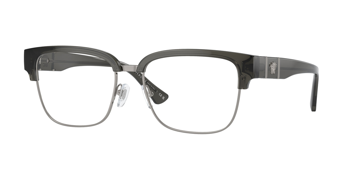 Versace VE3348 Square Eyeglasses 5433-Grey Transparent 55-150-17 - Color Map Grey