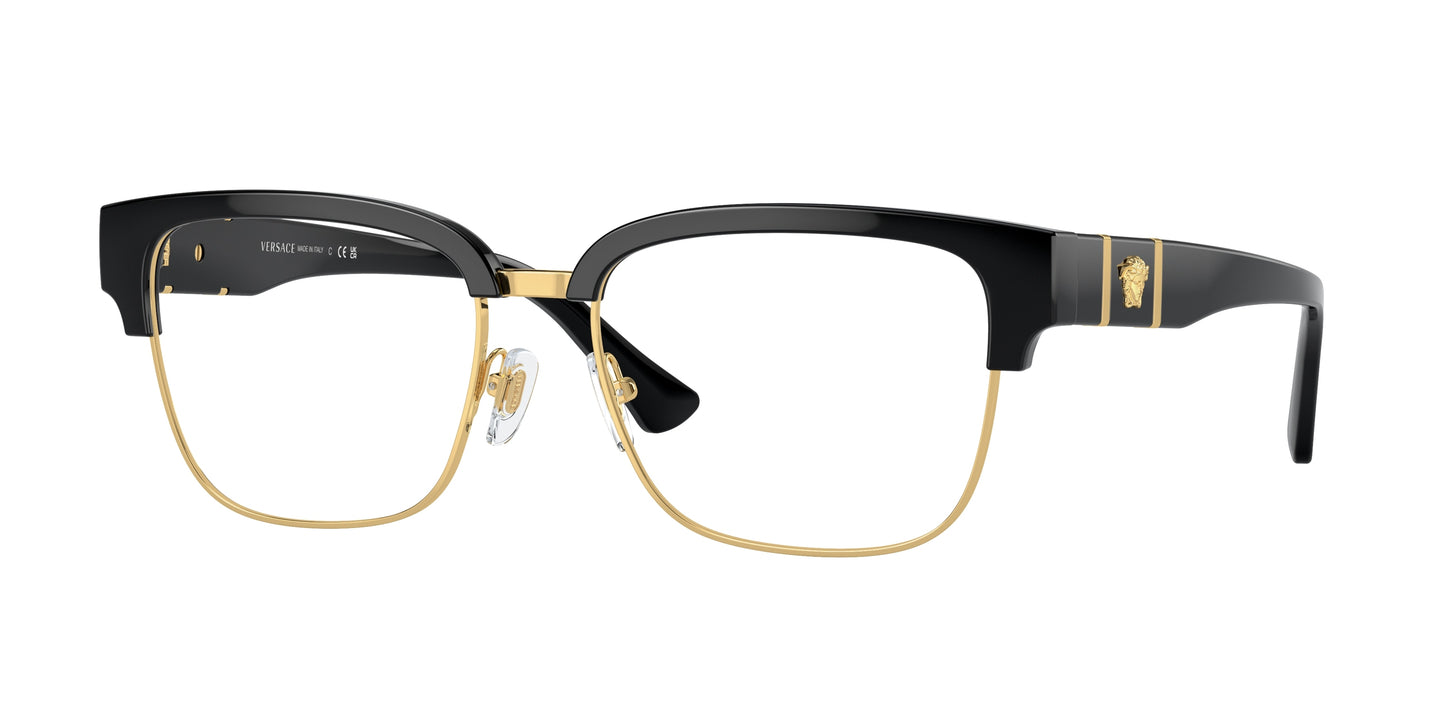 Versace VE3348 Square Eyeglasses GB1-Black 55-150-17 - Color Map Black