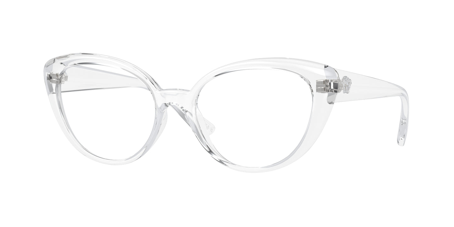 Versace VE3349U Oval Eyeglasses 148-Crystal 53-140-17 - Color Map Transparent