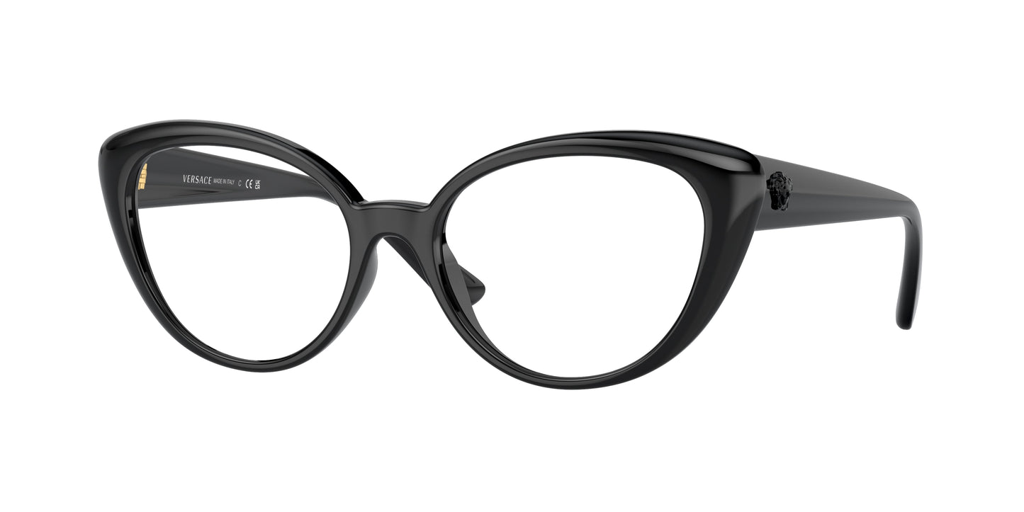 Versace VE3349U Oval Eyeglasses GB1-Black 53-140-17 - Color Map Black