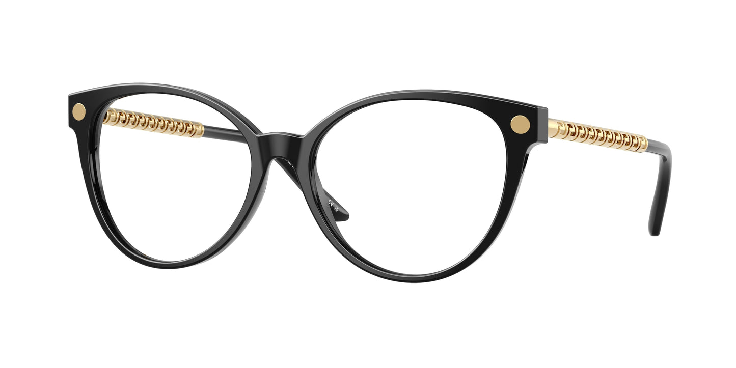 Versace VE3353F Cat Eye Eyeglasses GB1-Black 54-145-16 - Color Map Black