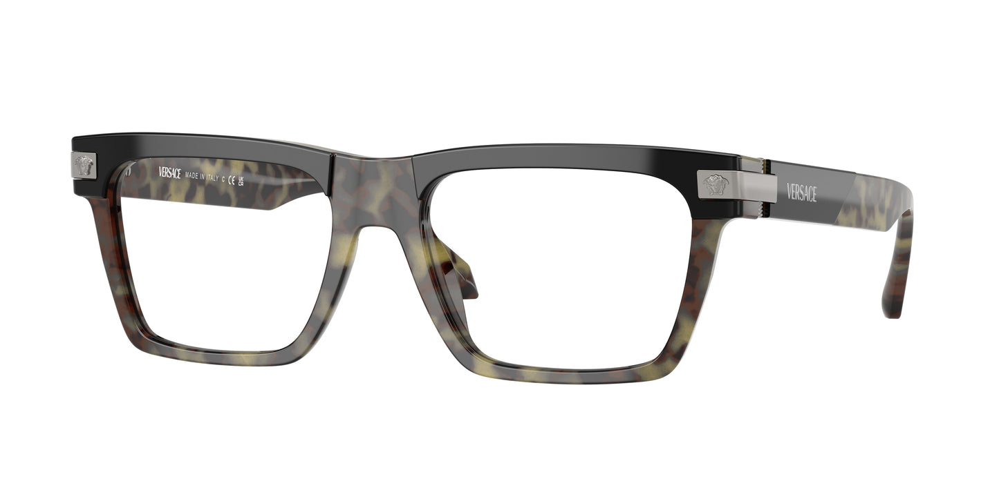 Versace VE3354 Rectangle Eyeglasses 5456-Havana 55-145-18 - Color Map Tortoise