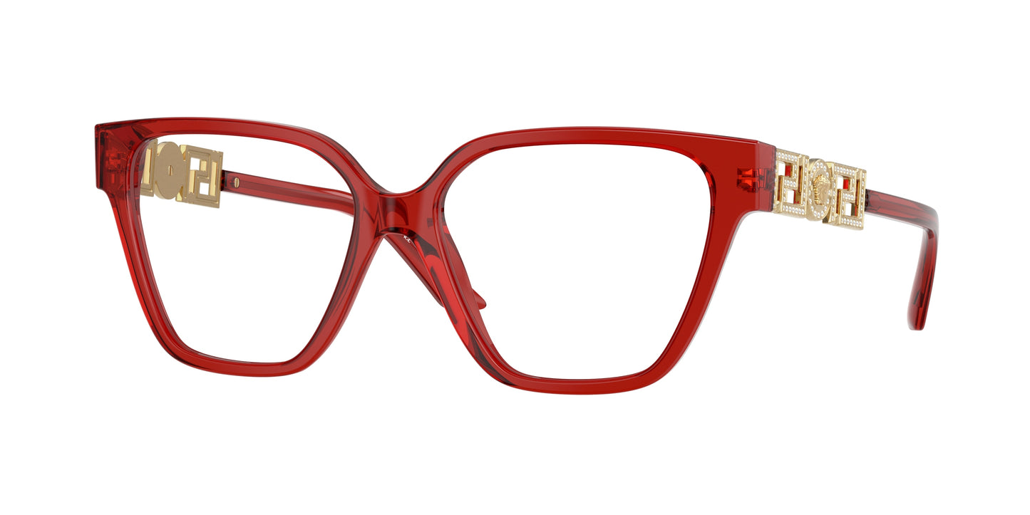 Versace VE3358BF Irregular Eyeglasses 5476-Transparent Red 54-140-16 - Color Map Red
