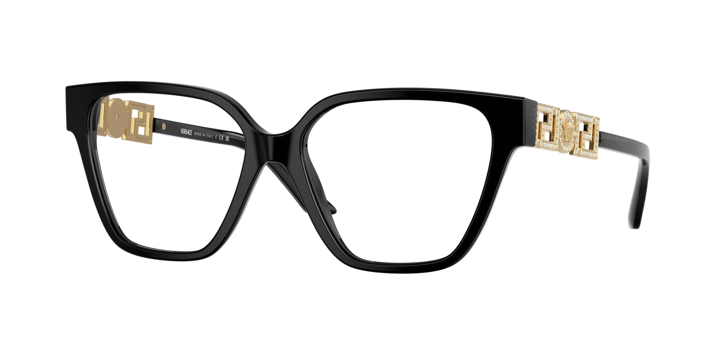 Versace VE3358BF Irregular Eyeglasses GB1-Black 54-140-16 - Color Map Black