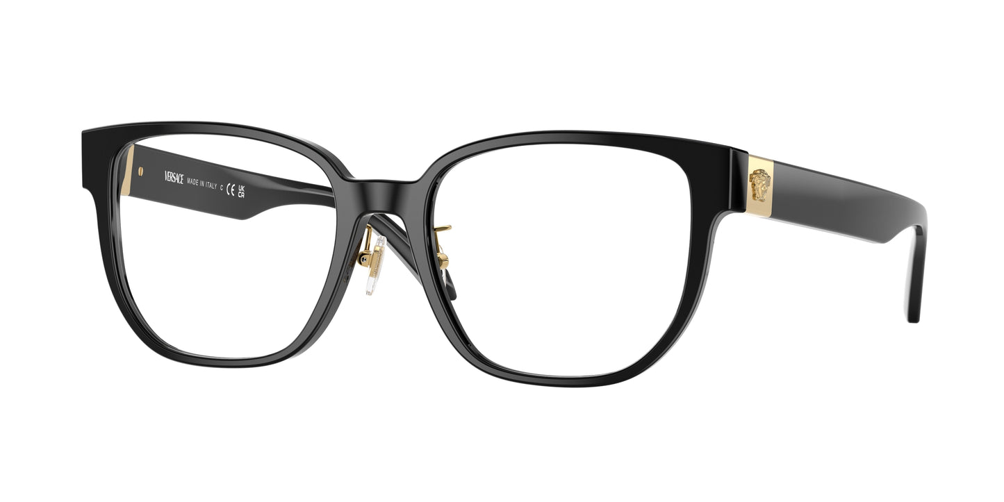 Versace VE3360D Square Eyeglasses GB1-Black 54-145-18 - Color Map Black