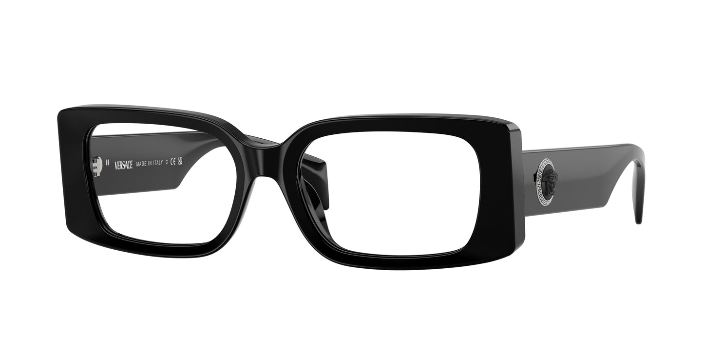 Versace VE3362U Rectangle Eyeglasses GB1-Black 52-140-17 - Color Map Black