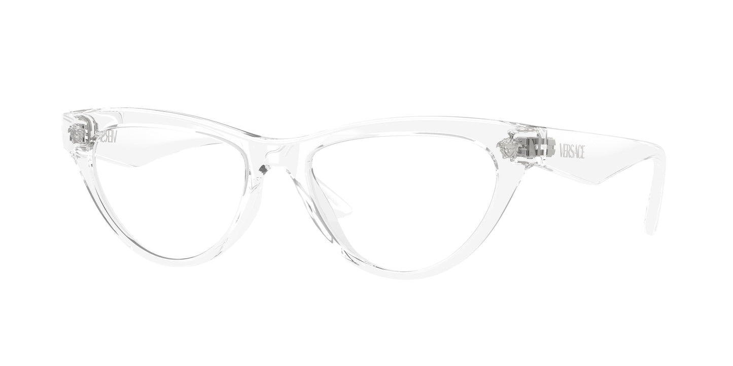 Versace VE3364U Cat Eye Eyeglasses 148-Crystal 52-145-17 - Color Map Transparent