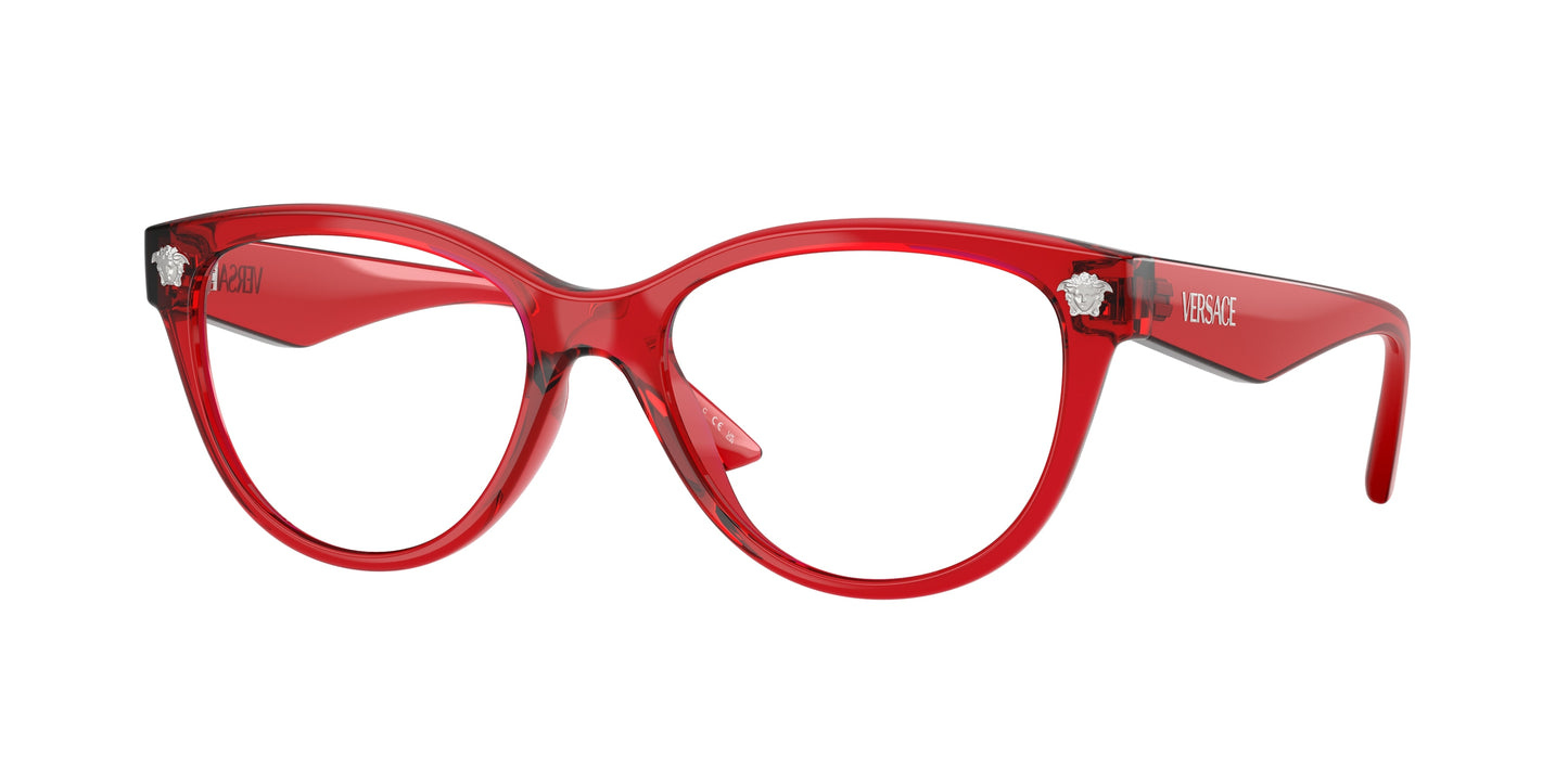 Versace VE3365U Cat Eye Eyeglasses 5495-Red 54-145-17 - Color Map Red