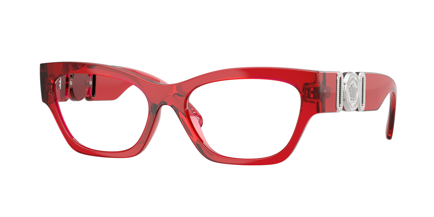 Versace VE3367U Cat Eye Eyeglasses 5495-Red Transparent 54-140-17 - Color Map Red