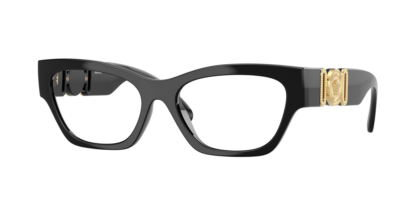 Versace VE3367U Cat Eye Eyeglasses GB1-Black 54-140-17 - Color Map Black