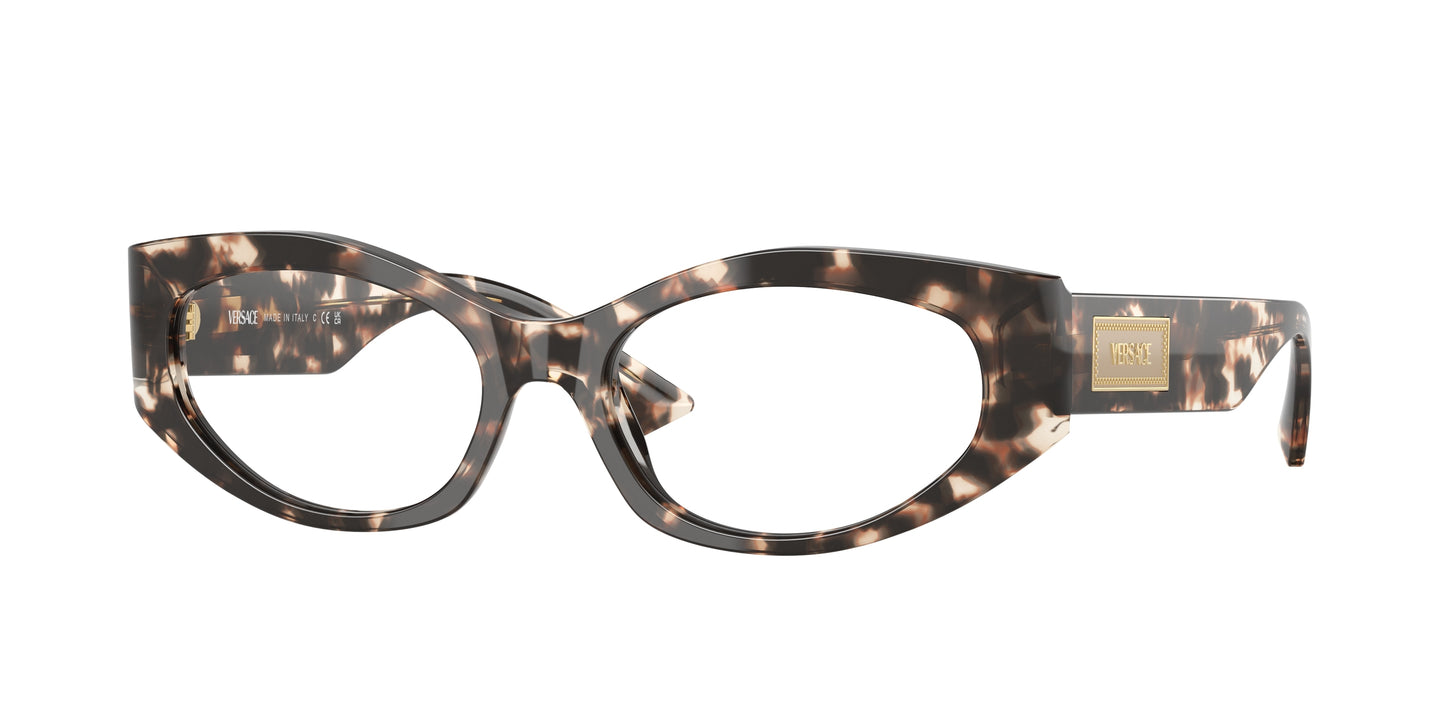 Versace VE3369F Irregular Eyeglasses 5498-Havana Grey 53-140-17 - Color Map Tortoise