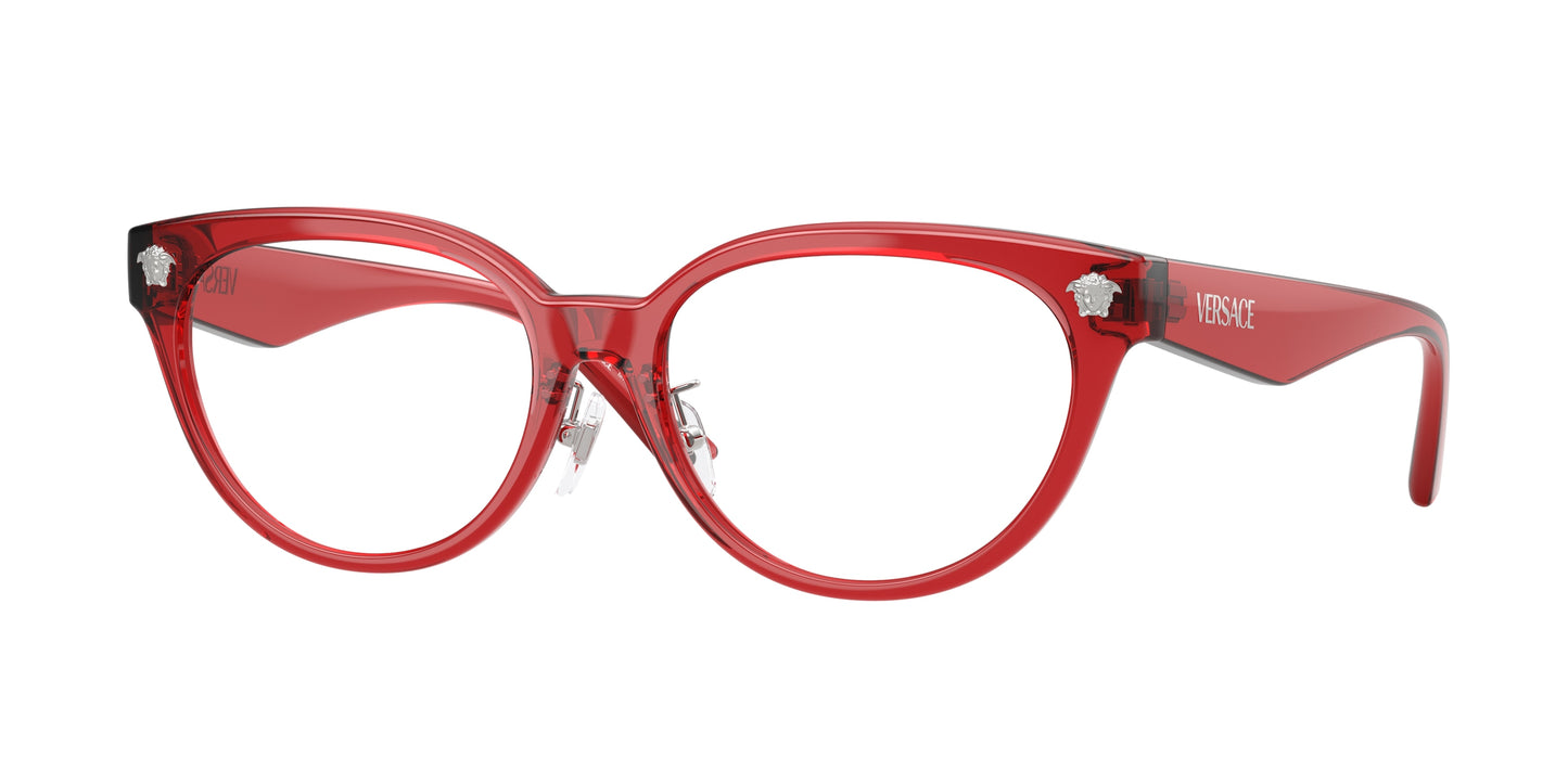 Versace VE3370D Rectangle Eyeglasses 5495-Red Transparent 54-145-16 - Color Map Red