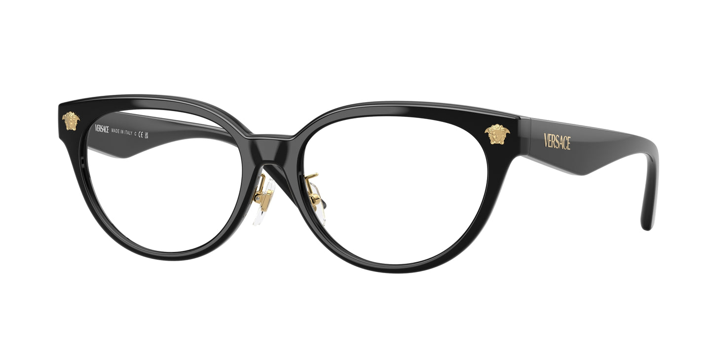 Versace VE3370D Rectangle Eyeglasses GB1-Black 54-145-16 - Color Map Black