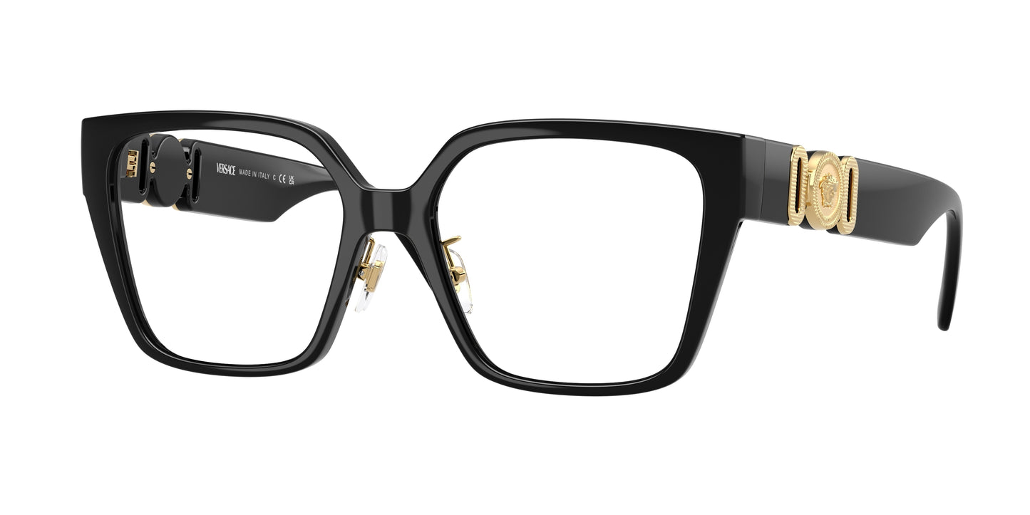 Versace VE3371D Square Eyeglasses GB1-Black 54-145-17 - Color Map Black