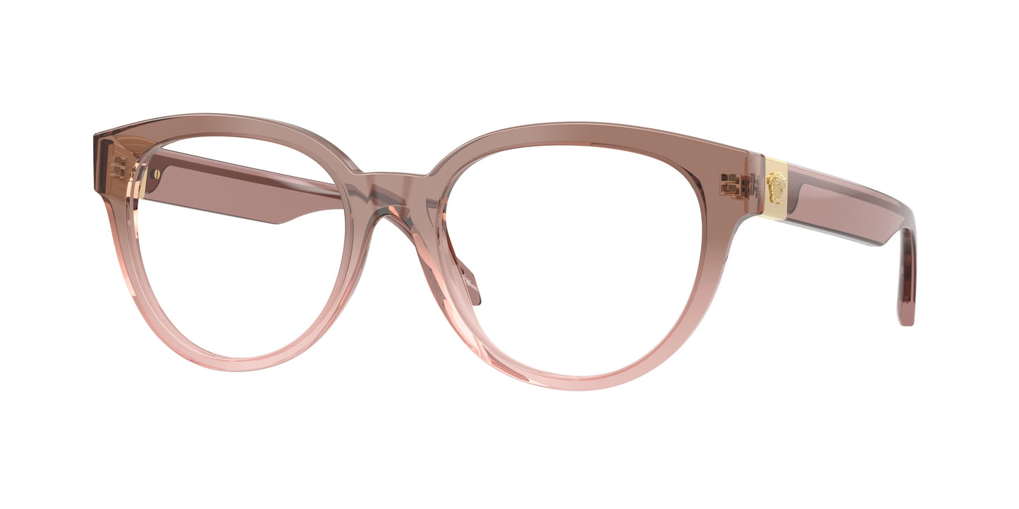 Versace VE3384F Round Eyeglasses 5435-Brown Gradient Rose 53-140-18 - Color Map Brown