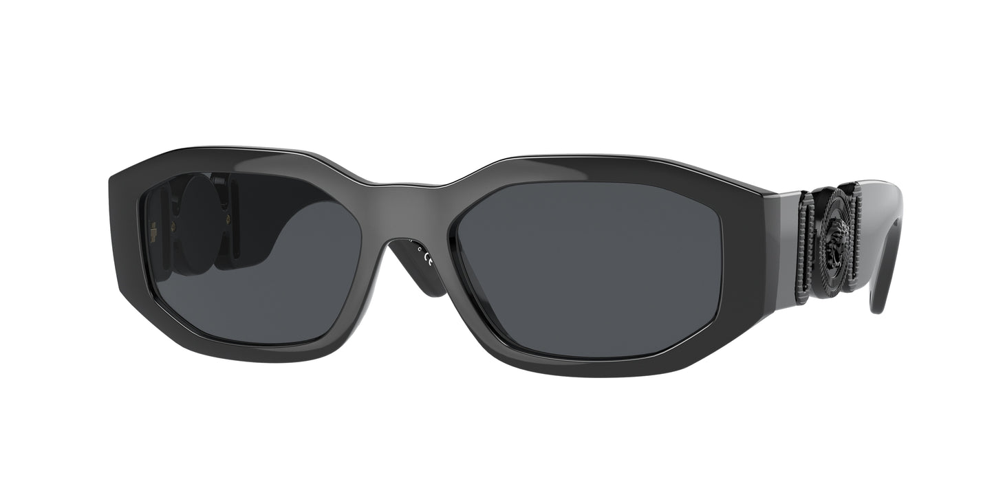 Versace VE4361 Irregular Sunglasses 536087-Black 53-140-18 - Color Map Black