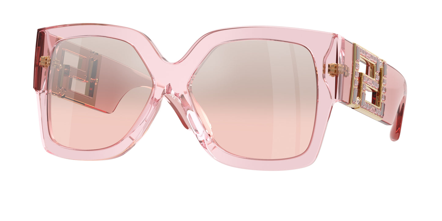 Versace VE4402 Rectangle Sunglasses 54727E-Transparent Pink 59-140-16 - Color Map Pink