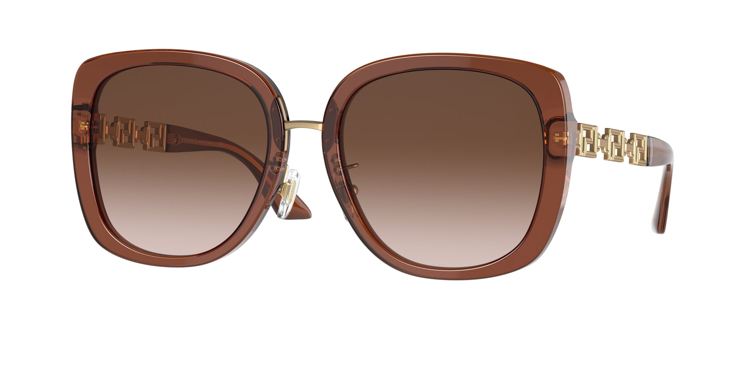 Versace VE4407D Pillow Sunglasses 532413-Transparent Brown 56-140-19 - Color Map Brown