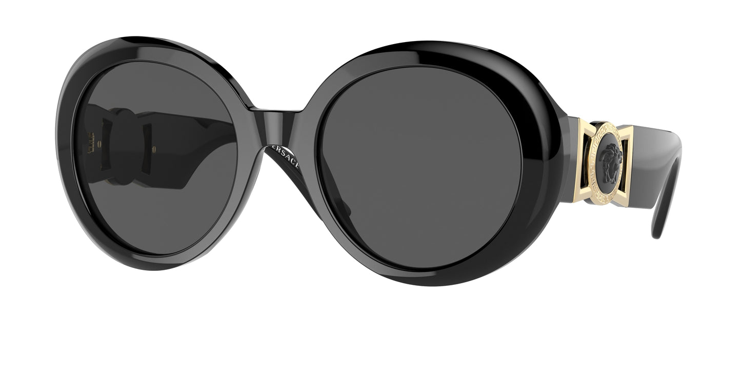 Versace VE4414 Round Sunglasses GB1/87-Black 55-145-22 - Color Map Black