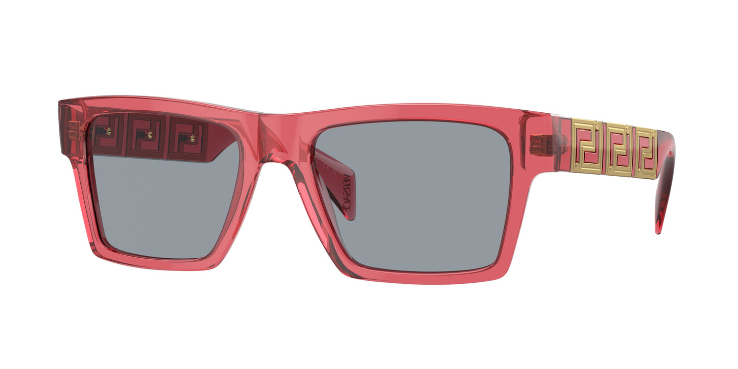 Versace VE4445 Rectangle Sunglasses 5409/1-Transparent Red 54-145-19 - Color Map Red