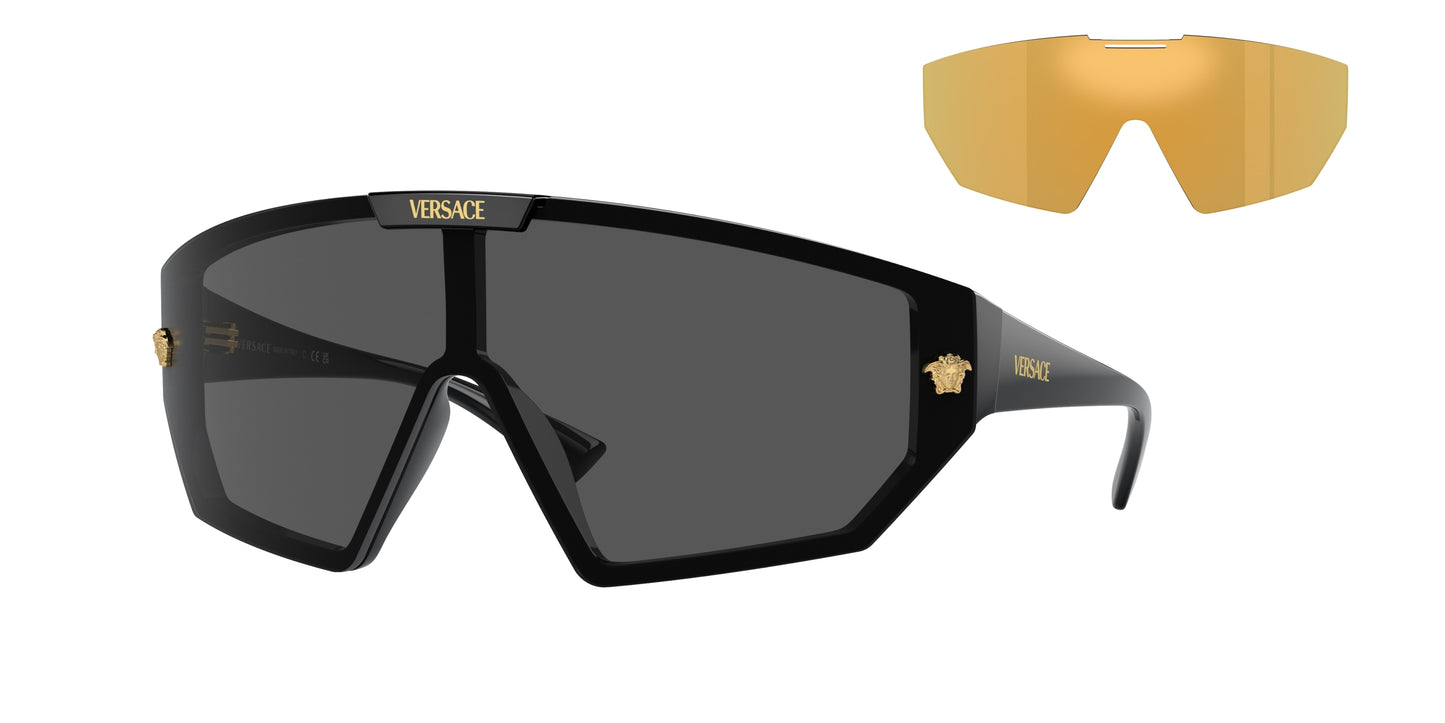 Versace VE4461 Irregular Sunglasses GB1/87-Black 47-125-147 - Color Map Black