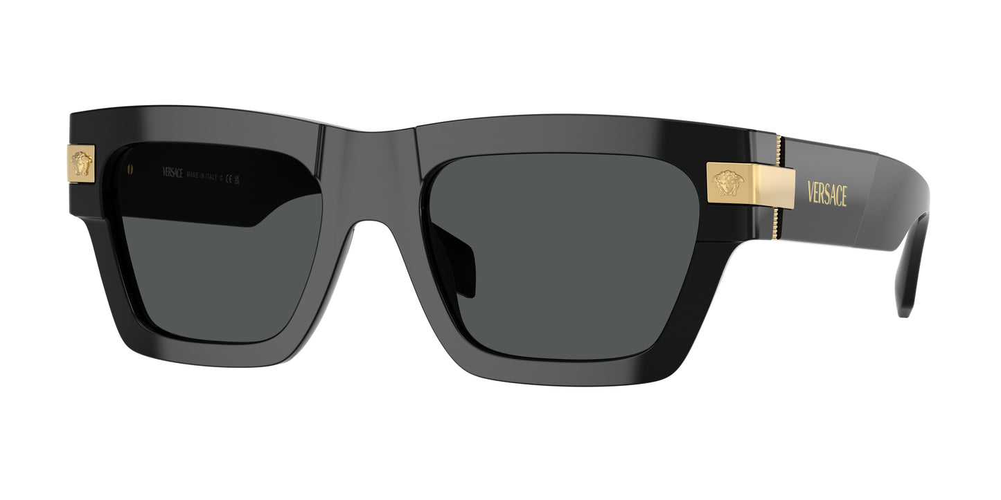Versace VE4464 Rectangle Sunglasses GB1/87-Black 55-145-20 - Color Map Black
