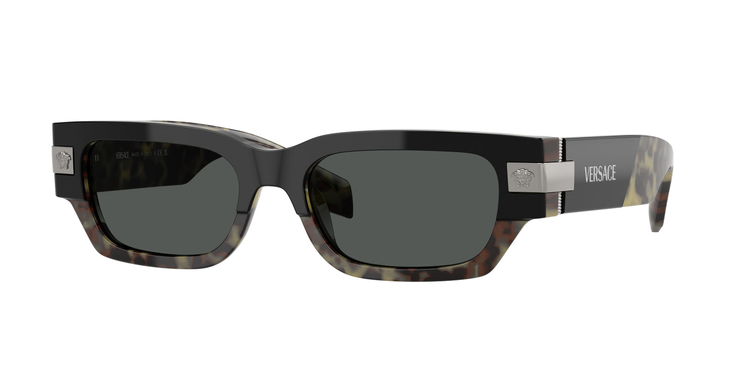 Versace VE4465 Rectangle Sunglasses 545687-Havana 53-145-18 - Color Map Tortoise