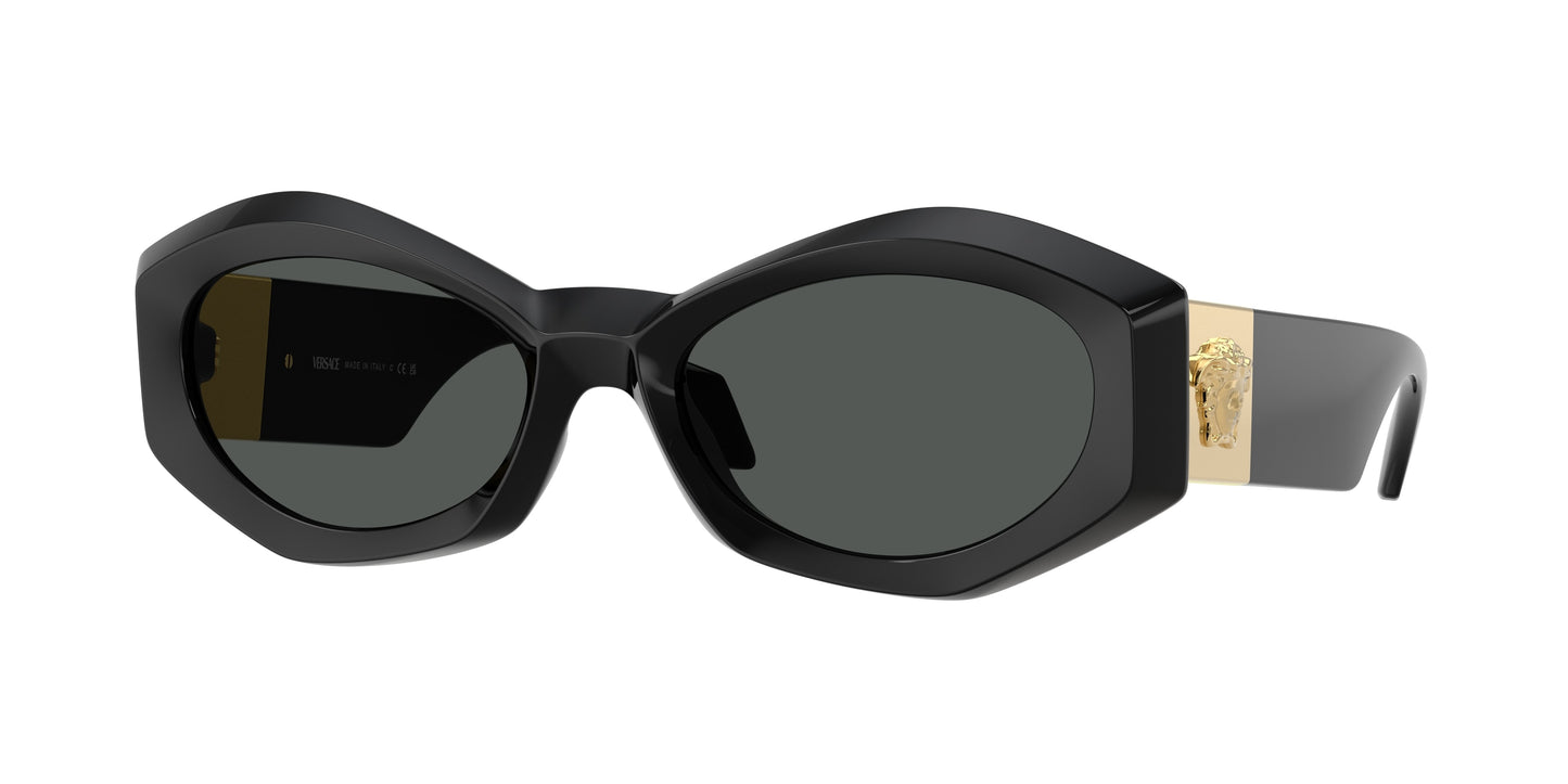 Versace VE4466U Irregular Sunglasses GB1/87-Black 54-140-19 - Color Map Black