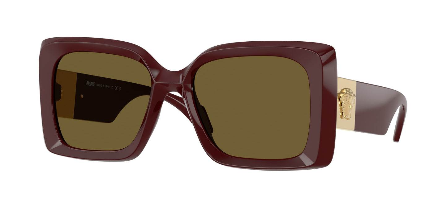 Versace VE4467U Irregular Sunglasses 546473-Dark Ruby 54-140-18 - Color Map Red