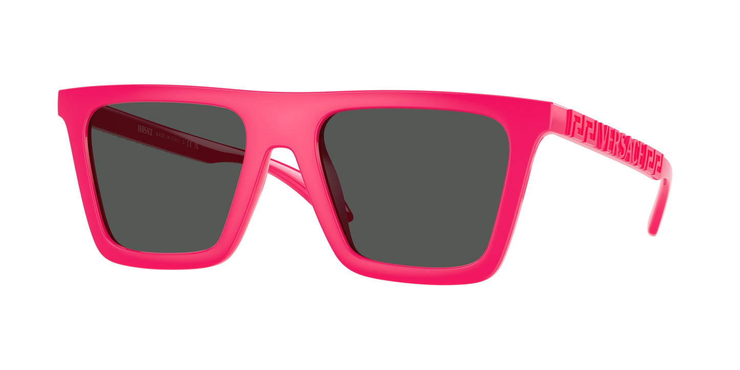 Versace VE4468U Rectangle Sunglasses 544887-Fuchsia Fluo 53-140-19 - Color Map Pink