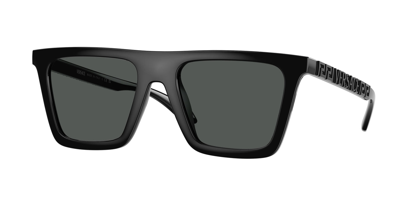 Versace VE4468U Rectangle Sunglasses GB1/87-Black 53-140-19 - Color Map Black