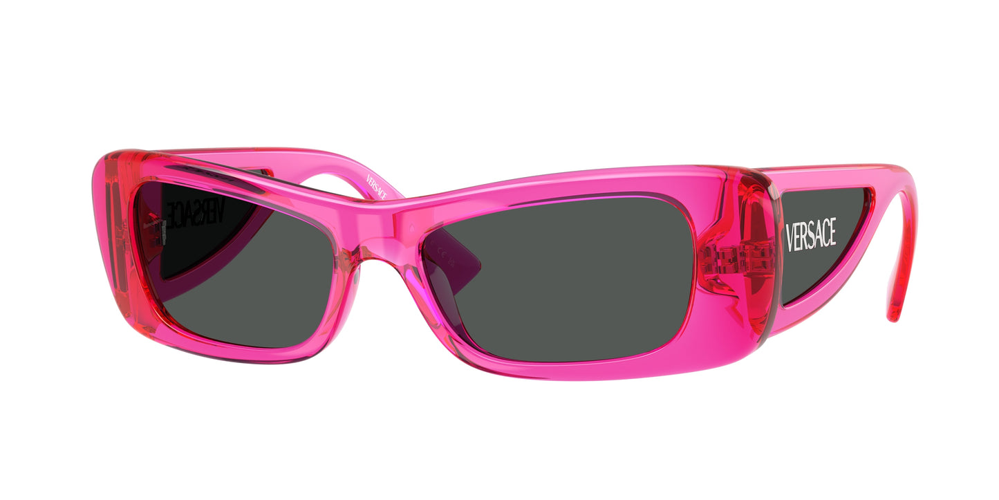 Versace VE4481 Pillow Sunglasses 543487-Fucsia Fluo Transparent 54-135-17 - Color Map Pink