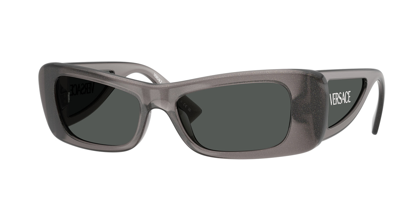 Versace VE4481 Pillow Sunglasses 550287-Grey Glitter Transparent 54-135-17 - Color Map Grey