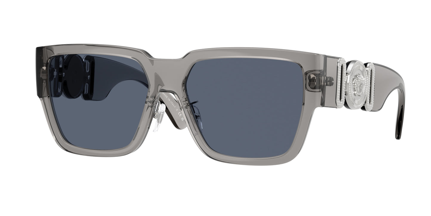 Versace VE4483D Rectangle Sunglasses 593/87-Grey Transparent 57-140-16 - Color Map Grey