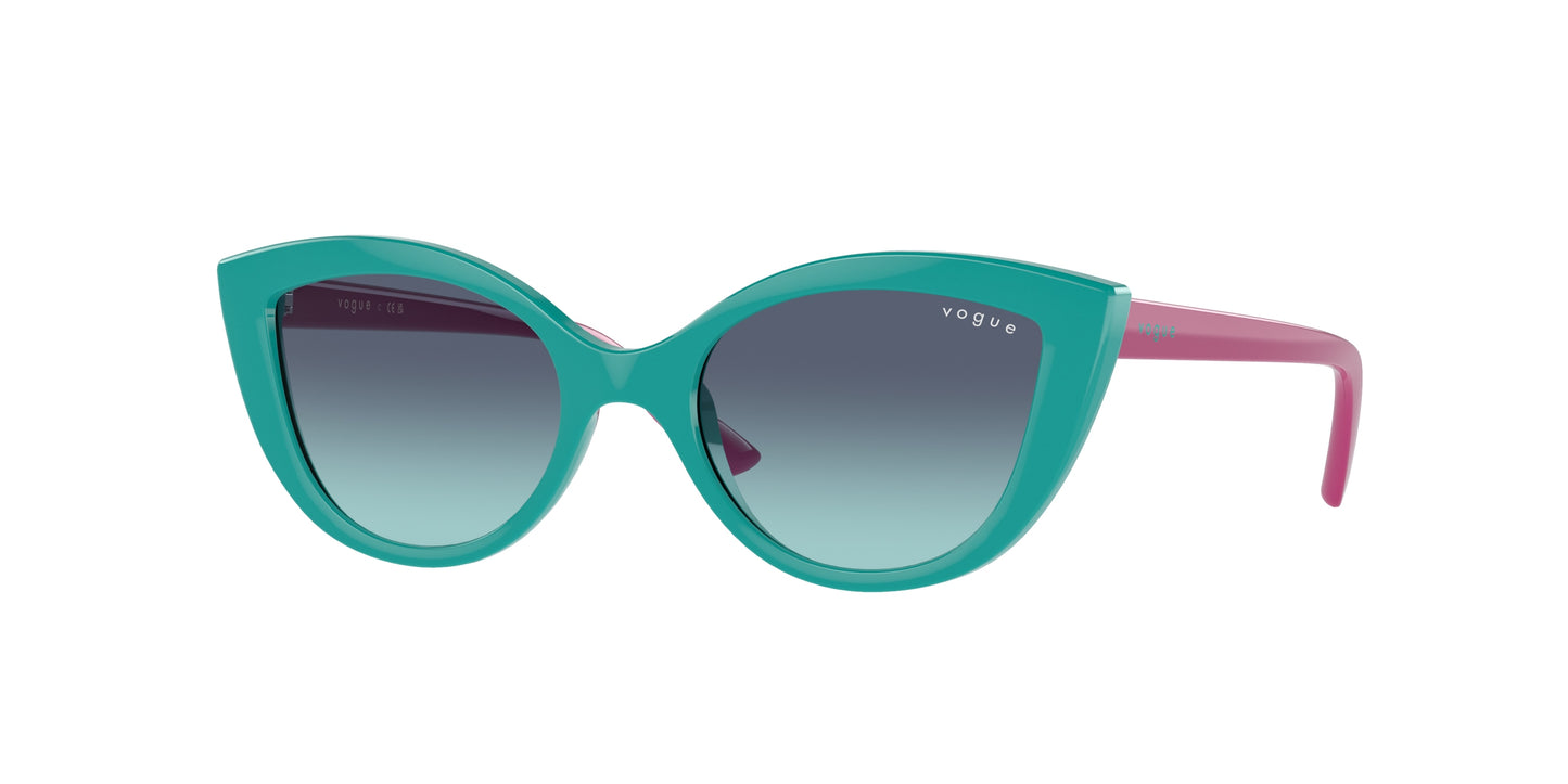 VOGUE JUNIOR SUN VJ2003 Cat Eye Sunglasses 27744S-Top Green 46-125-17 - Color Map Green