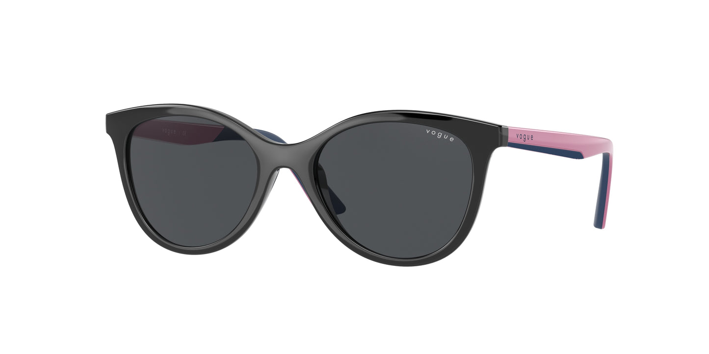 VOGUE JUNIOR SUN VJ2013 Butterfly Sunglasses W44/87-Black 46-125-16 - Color Map Black