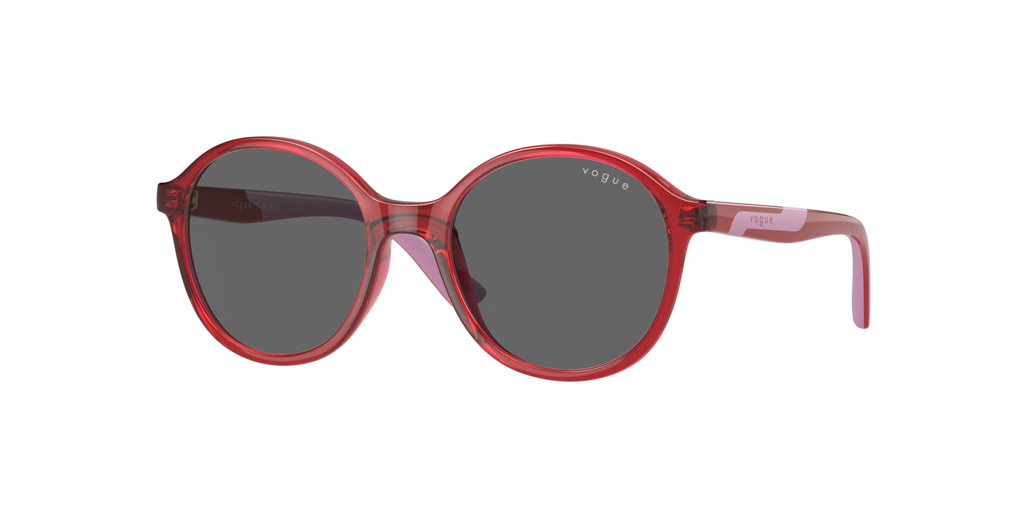 VOGUE JUNIOR SUN VJ2018 Round Sunglasses 306687-Transparent Dark Red 45-125-16 - Color Map Red
