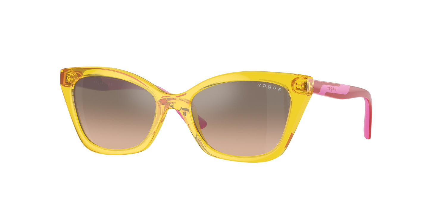 VOGUE JUNIOR SUN VJ2020 Cat Eye Sunglasses 30638Z-Transparent Yellow 48-125-16 - Color Map Yellow