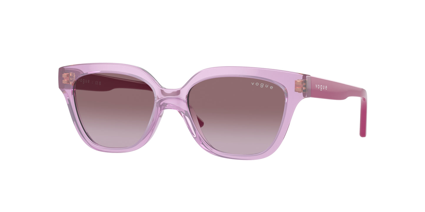 VOGUE JUNIOR SUN VJ2021 Irregular Sunglasses 27808H-Transparent Pink 48-125-15 - Color Map Pink