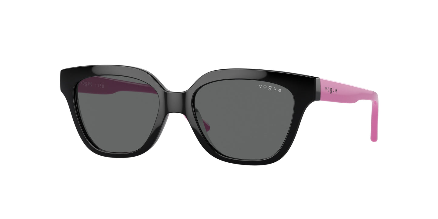VOGUE JUNIOR SUN VJ2021 Irregular Sunglasses W44/87-Black 48-125-15 - Color Map Black