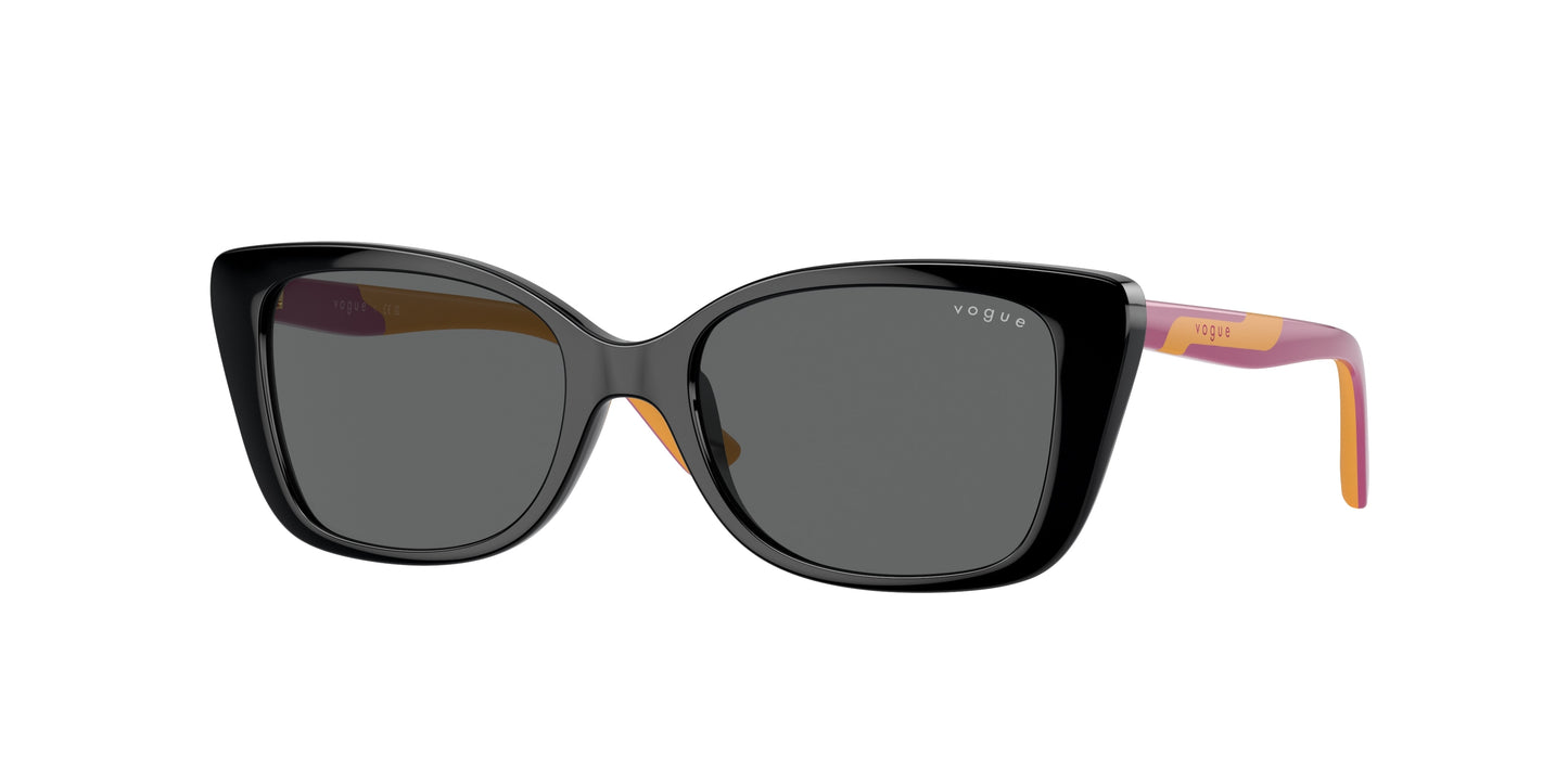 VOGUE JUNIOR SUN VJ2022 Butterfly Sunglasses W44/87-Black 48-125-16 - Color Map Black