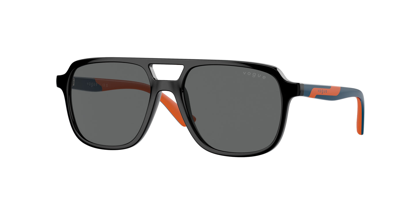 VOGUE JUNIOR SUN VJ2024 Rectangle Sunglasses W44/87-Black 49-125-15 - Color Map Black