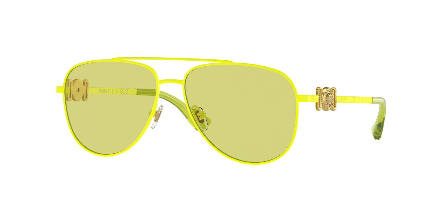 Versace Kids VK2002 Pilot Sunglasses 1494/2-Matte Fluo Yellow 52-130-13 - Color Map Yellow